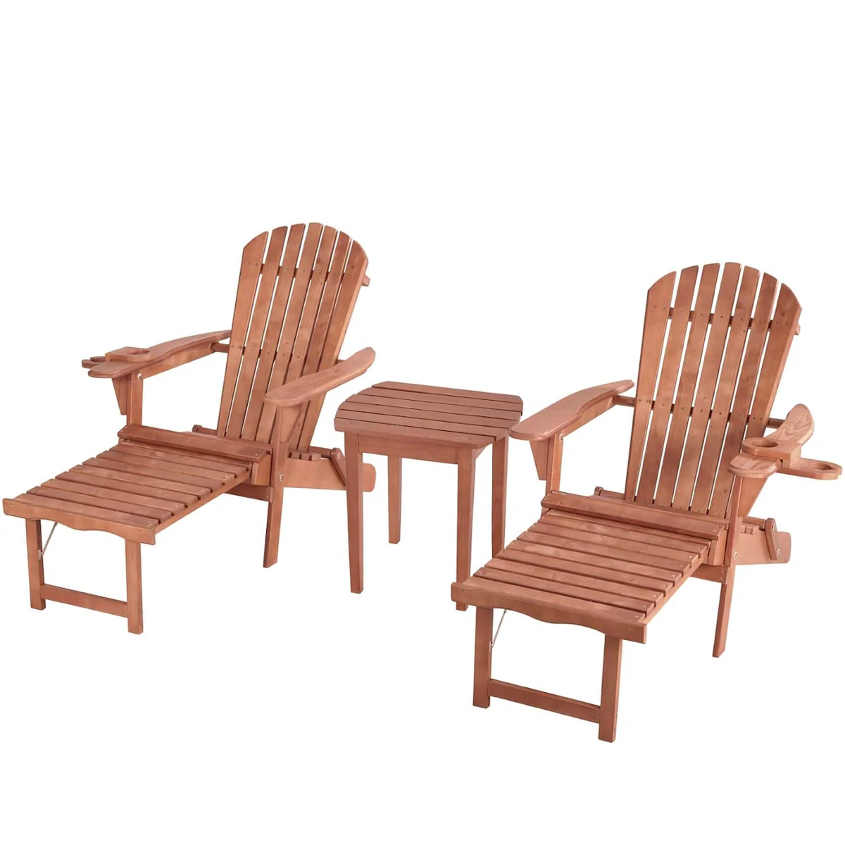 ADIRONDACK CHAISE LOUNGE W/ OTTOMAN AND END TABLE