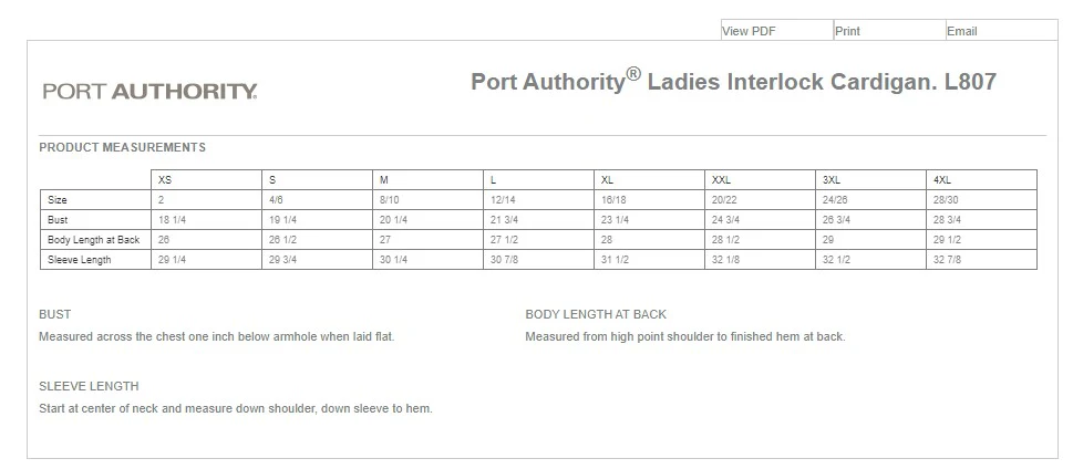 KMD-177 | Port Authority Ladies Interlock Cardigan - Blue/Charcoal - Image 4